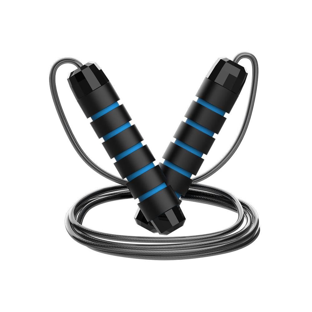 Adjustable Steel Jump Rope with Ball Bearings Foam Handles Tangle Free - Green
