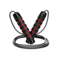 Adjustable Steel Jump Rope with Ball Bearings Foam Handles Tangle Free - Red