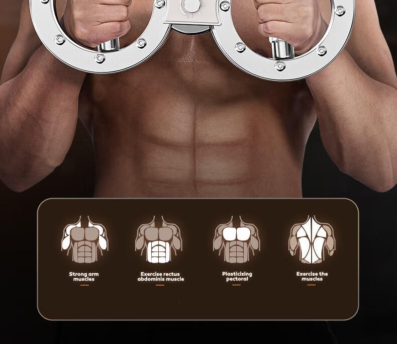 Adjustable Resistance Arm Trainer 8-12lbs for Boxing Fitness Combat Strength Training Figure-8 Design Ideal for Men’s Arm and Grip Workouts-Silver