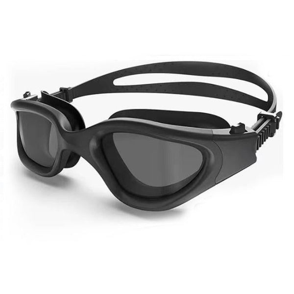 Adult Swimming Goggles Large Frame Anti-Fog UV Protection Silicone Waterproof Swim Glasses Mirrored Lens for Men and Women-Black