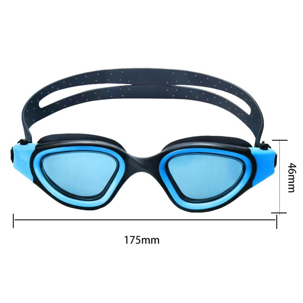 Adult Swimming Goggles Large Frame Anti-Fog UV Protection Silicone Waterproof Swim Glasses Mirrored Lens for Men and Women-Black