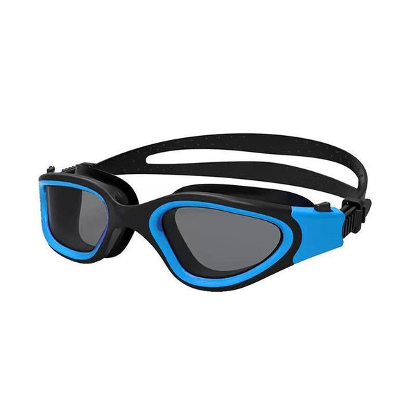 Adult Swimming Goggles Large Frame Anti-Fog UV Protection Silicone Waterproof Swim Glasses Mirrored Lens for Men and Women-Blue