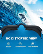 Adult Swimming Goggles Large Frame Anti-Fog UV Protection Silicone Waterproof Swim Glasses Mirrored Lens for Men and Women-Red