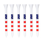 Colorful Striped Golf Tees Bamboo Golf Pegs Durable Tee Holder for Training and Practice 70mm/83mm-White