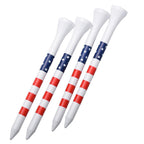 Colorful Striped Golf Tees Bamboo Golf Pegs Durable Tee Holder for Training and Practice 70mm/83mm-White
