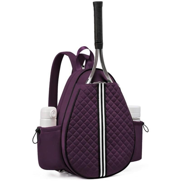 Crossbody Lightweight Multifunctional Waterproof Tennis Racket Bag for Men and Women Suitable for Pickleball Badminton and Tennis-Purple