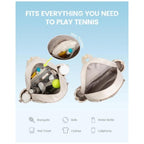 Crossbody Lightweight Multifunctional Waterproof Tennis Racket Bag for Men and Women Suitable for Pickleball Badminton and Tennis-Black