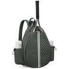 Crossbody Lightweight Multifunctional Waterproof Tennis Racket Bag for Men and Women Suitable for Pickleball Badminton and Tennis-Black