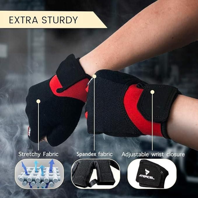 Fitness Gloves Half Finger Breathable Non Slip Weightlifting Training Workout Palm Support For Men And Women - Black M