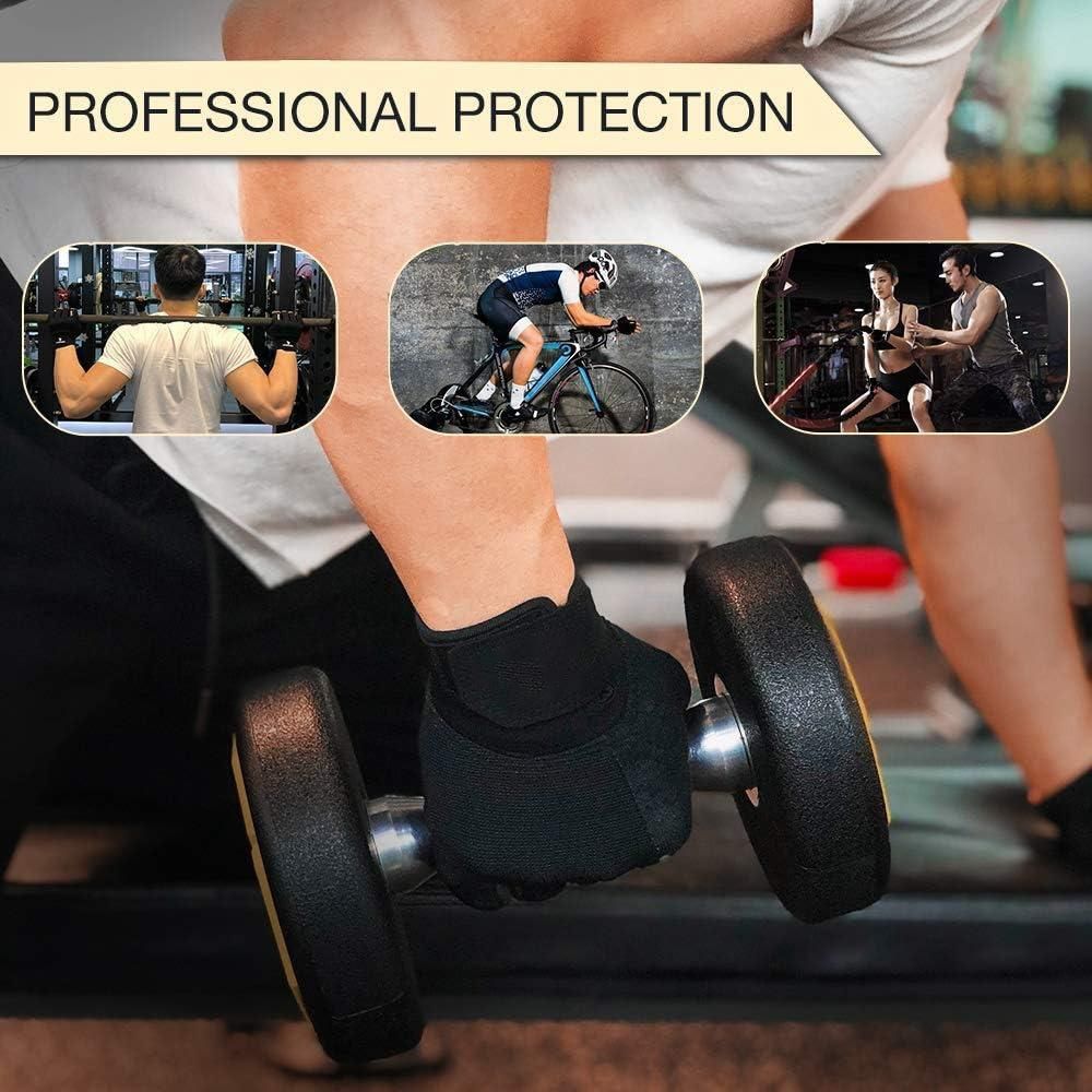 Fitness Gloves Half Finger Breathable Non Slip Weightlifting Training Workout Palm Support For Men And Women - Red M