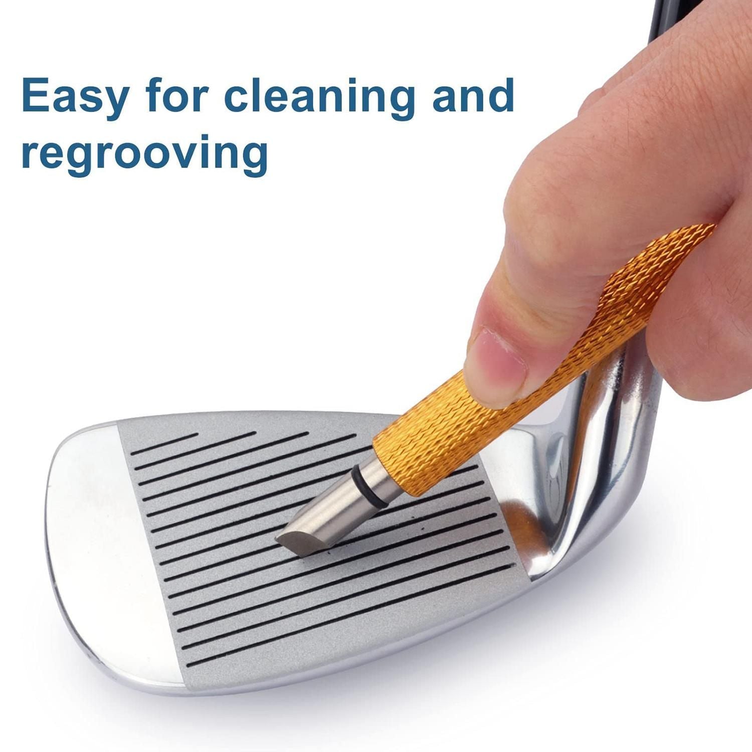 Golf Club Groove Cleaning Tool Wedge and Iron Groove Sharpener Golf Accessory - Blue