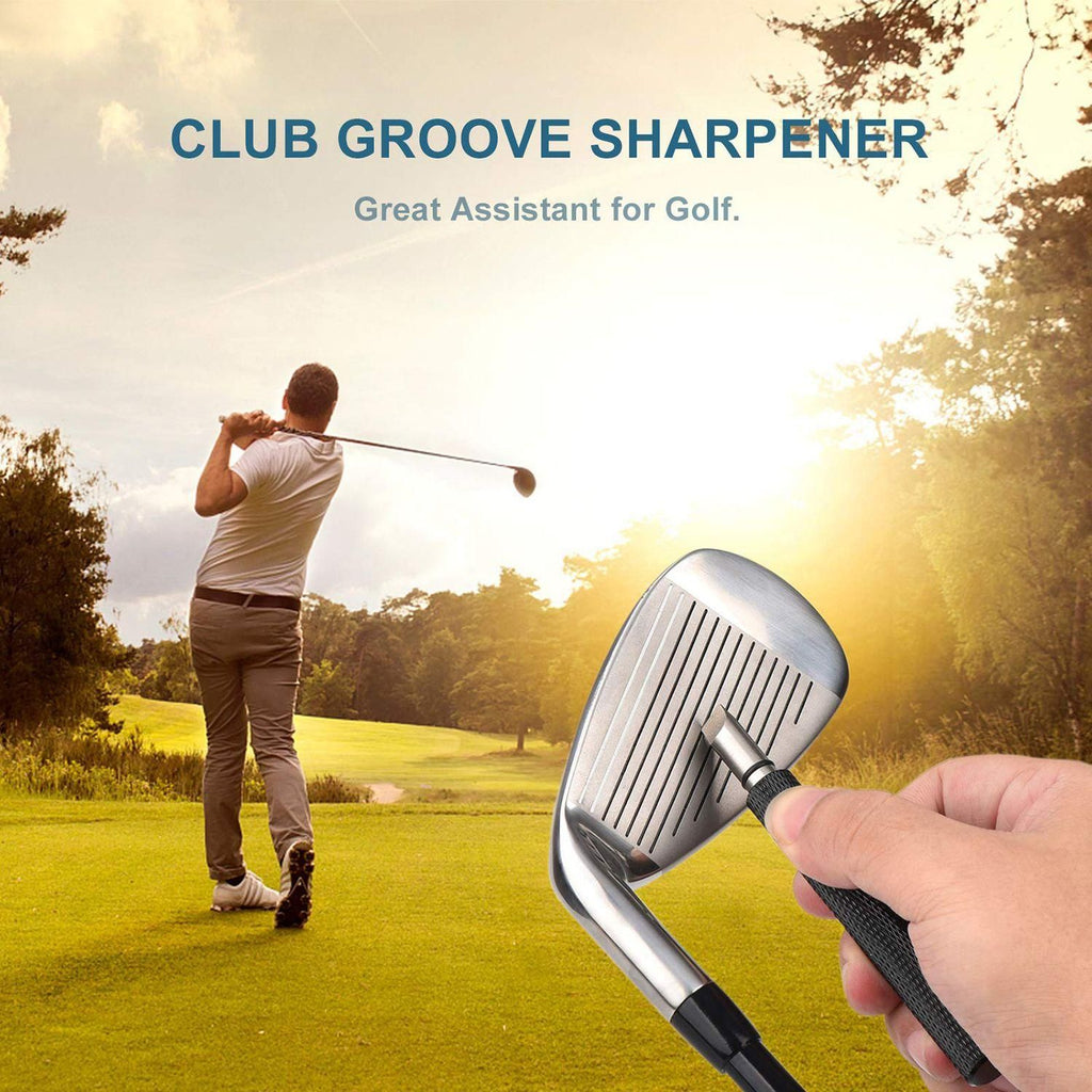 Golf Club Groove Cleaning Tool Wedge and Iron Groove Sharpener Golf Accessory - Gold