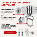 2PCS Heavy Duty Speed Bag Mount Hardware Set with Quick Release Pin Boxing Accessories Silver
