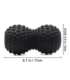 Peanut Massage Ball Double Lacrosse Roller For Deep Tissue Muscle And Myofascial Release - Black