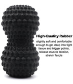 Peanut Massage Ball Double Lacrosse Roller For Deep Tissue Muscle And Myofascial Release - Black