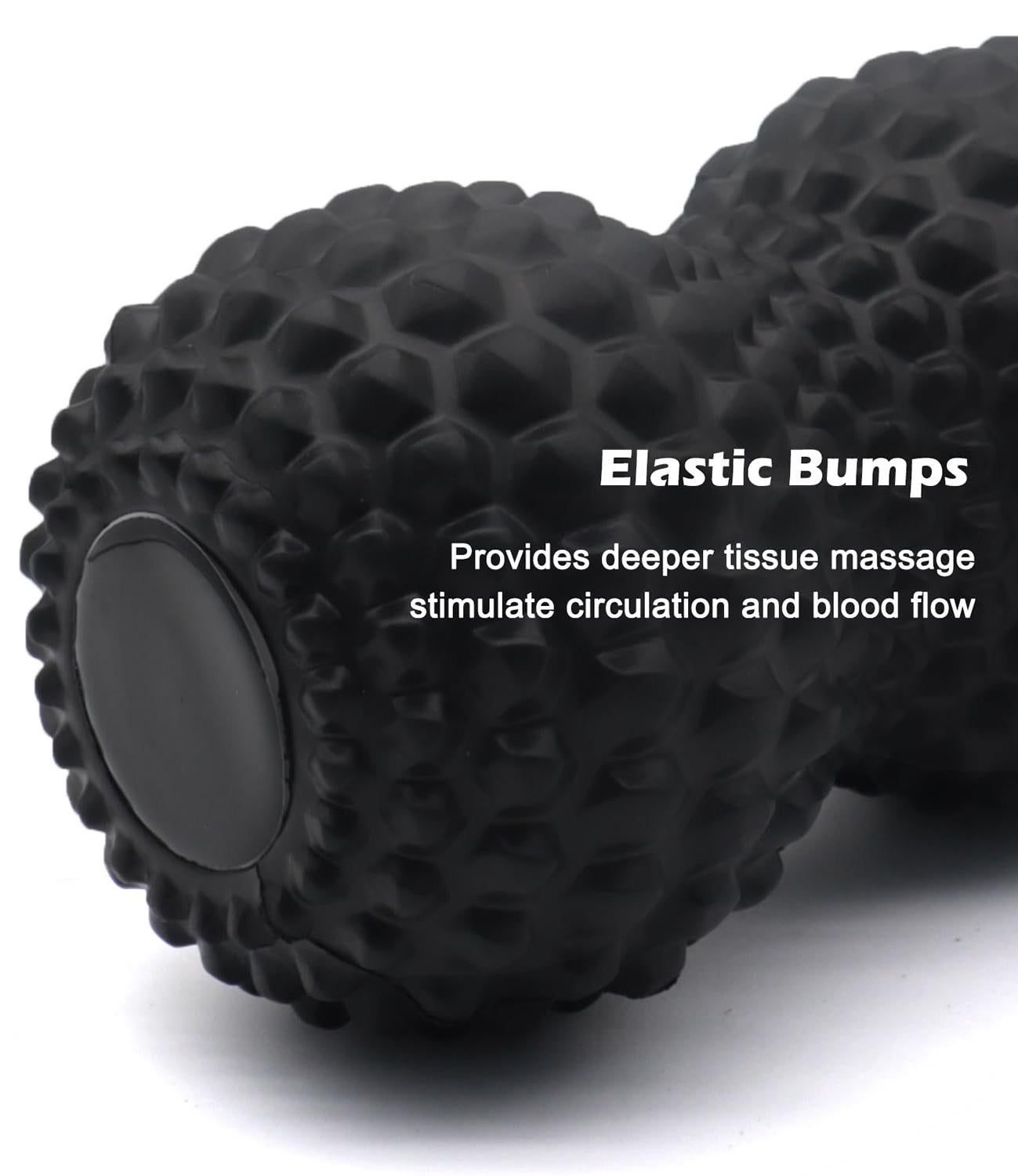 Peanut Massage Ball Double Lacrosse Roller For Deep Tissue Muscle And Myofascial Release - Black