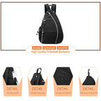 Pickleball Backpack Adjustable Sling Bag With Fence Hook And Large Capacity - Black