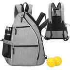Pickleball Backpack Adjustable Sling Bag With Fence Hook And Large Capacity - Black