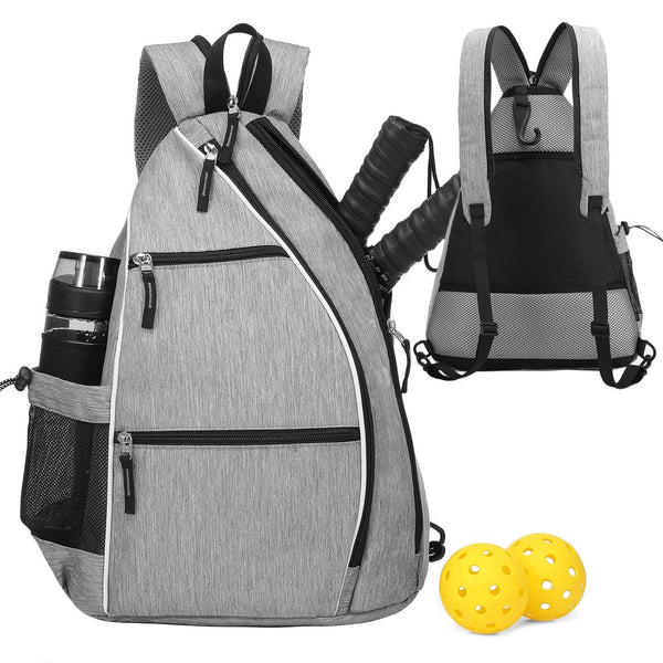 Adjustable Backpack With Fence Hook for Pickleball - Gray