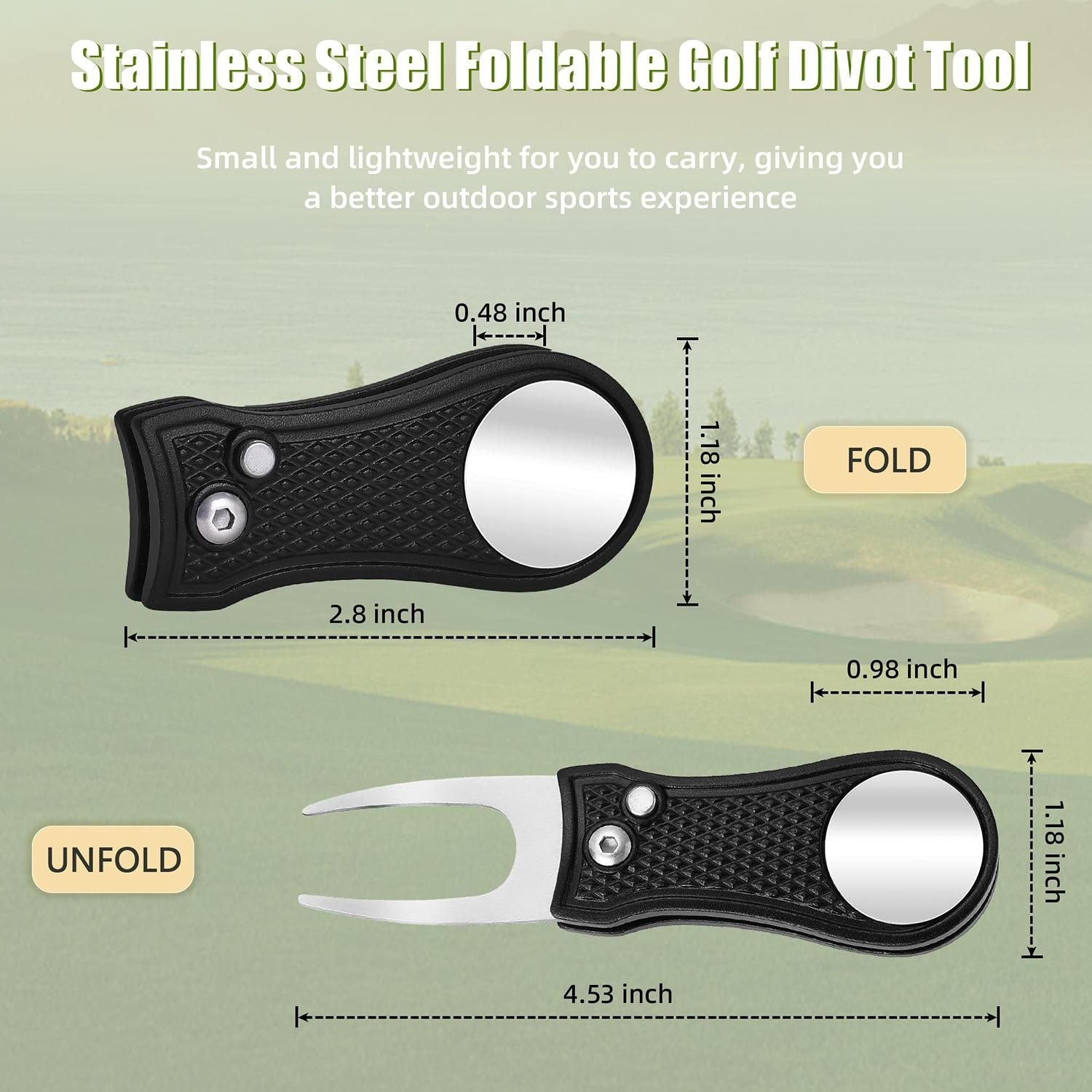 Stainless Steel Golf Green Fork Turf Repair Tool for Lawn Care and Divot Maintenance - Pink