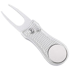Stainless Steel Golf Green Fork Turf Repair Tool for Lawn Care and Divot Maintenance - Silver