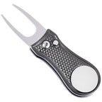 Stainless Steel Golf Green Fork Turf Repair Tool for Lawn Care and Divot Maintenance - Silver