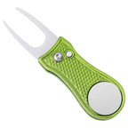 Stainless Steel Golf Green Fork Turf Repair Tool for Lawn Care and Divot Maintenance - Green