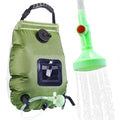 20L Camp Shower Bag Solar Heat Water Pipe Portable Camping Hiking Travel Outdoor - Green