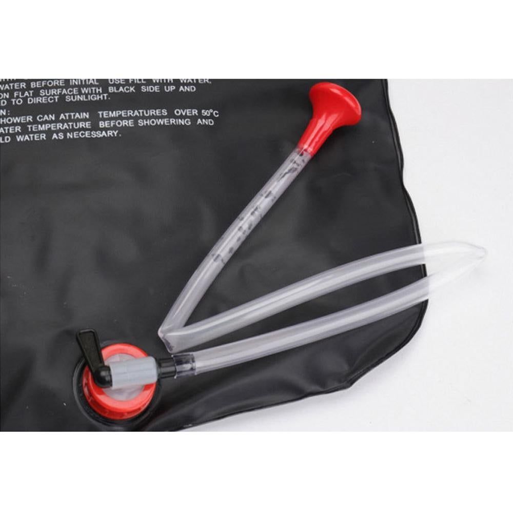 20L Solar Shower Bag Portable Outdoor Camping Water Storage Bag for Hiking Camping Bathing-Black