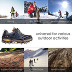 24 Spikes Crampons for Shoes, Anti Slip Ice Cleats for Shoes and Boots, Traction Ice Snow Grip with Stainless Steel Spikes and Silicone Men Women for Hiking, Walking, Climbing, Jogging,Fishing - M