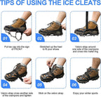 24 Spikes Crampons for Shoes, Anti Slip Ice Cleats for Shoes and Boots, Traction Ice Snow Grip with Stainless Steel Spikes and Silicone Men Women for Hiking, Walking, Climbing, Jogging,Fishing - L