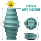Foldable Water Cup Travel Silicone Sports Bottle Portable Collapsible Card Style Mug Gift - Pink