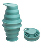 Foldable Water Cup Travel Silicone Sports Bottle Portable Collapsible Card Style Mug Gift - Light Green