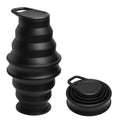 Foldable Water Cup Travel Silicone Sports Bottle Portable Collapsible Card Style Mug Gift - Black