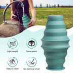 Foldable Water Cup Travel Silicone Sports Bottle Portable Collapsible Card Style Mug Gift - Black