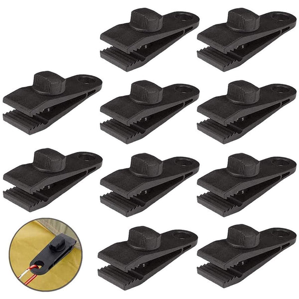Heavy Duty Tarp Clips Locking Clamps For Awnings Camping RV Car And Pool Covers Up To 60 MPH Wind - 10Pcs