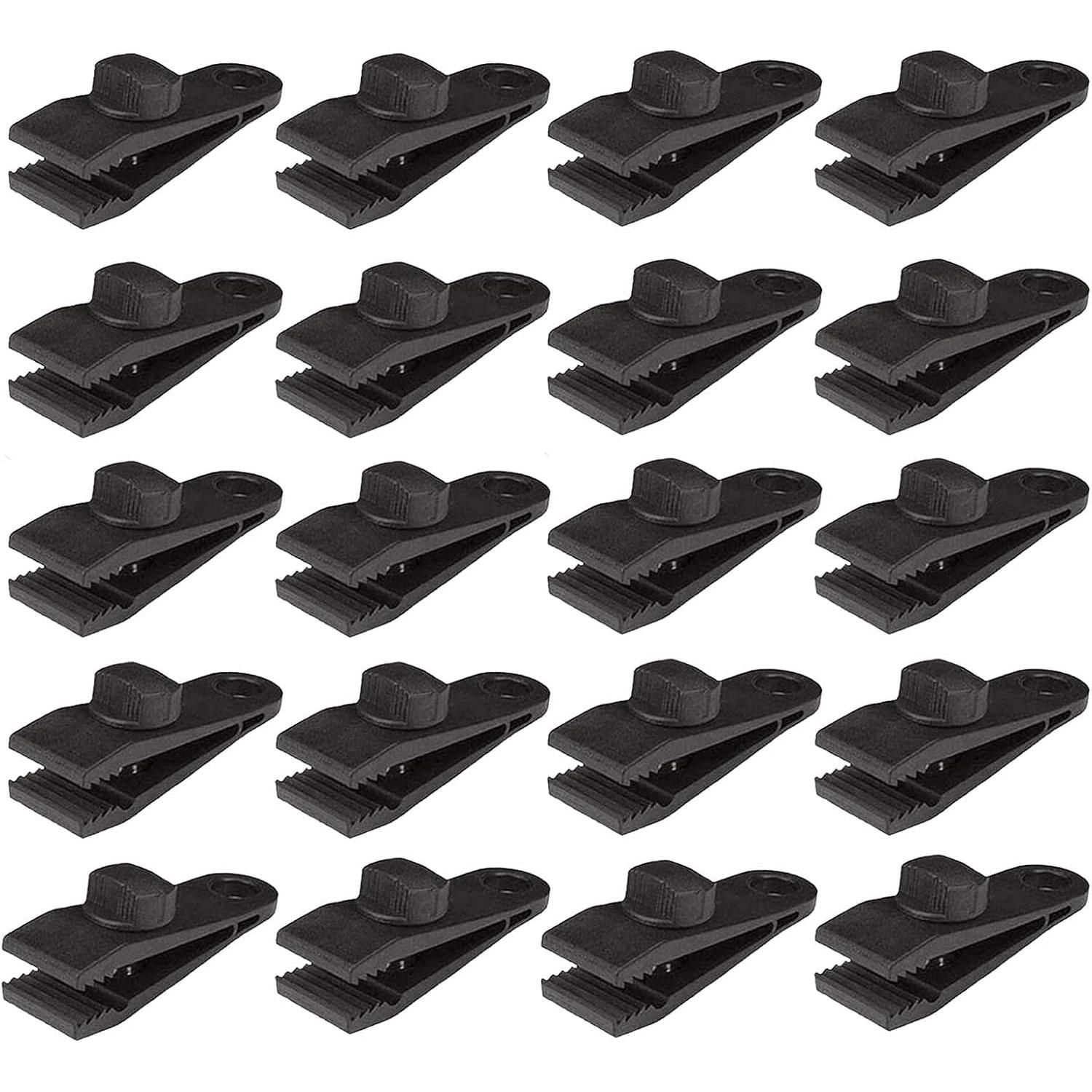 Heavy Duty Tarp Clips Locking Clamps For Awnings Camping RV Car And Pool Covers Up To 60 MPH Wind - 20Pcs