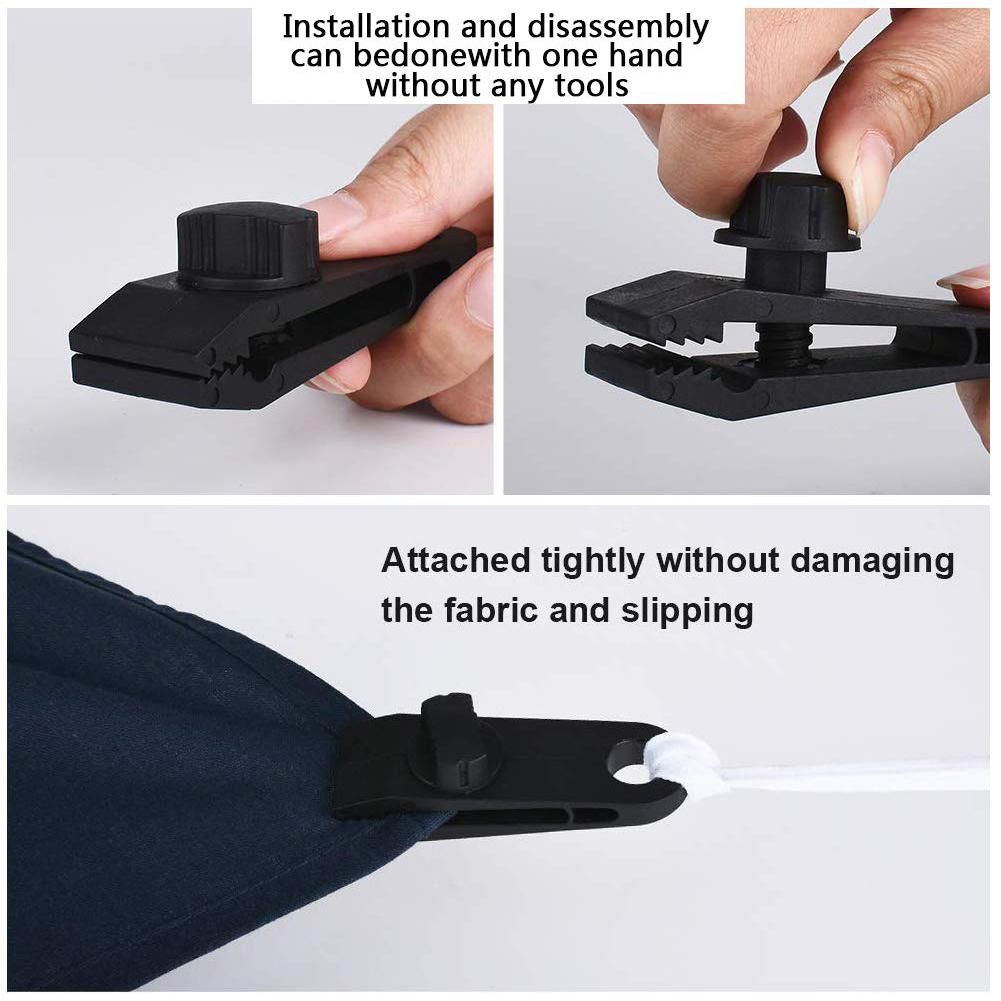 Heavy Duty Tarp Clips Locking Clamps For Awnings Camping RV Car And Pool Covers Up To 60 MPH Wind - 20Pcs