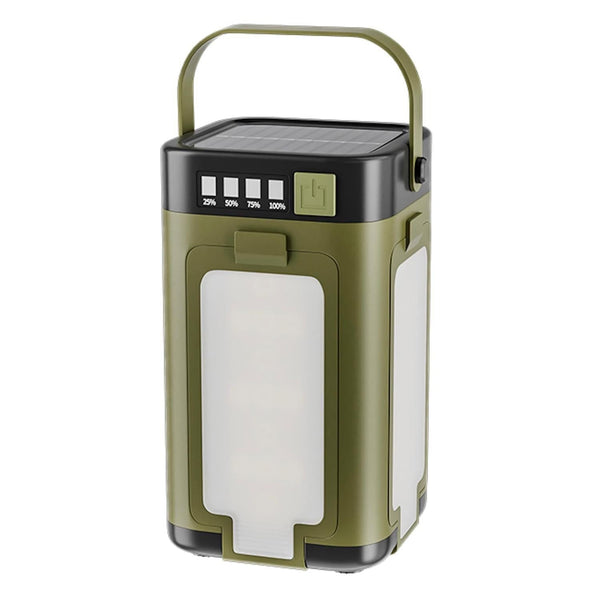LED Camping Lantern with Solar Panel Type C Charging and Expandable Panels