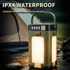 LED Camping Lantern with Solar Panel Type C Charging and Expandable Panels