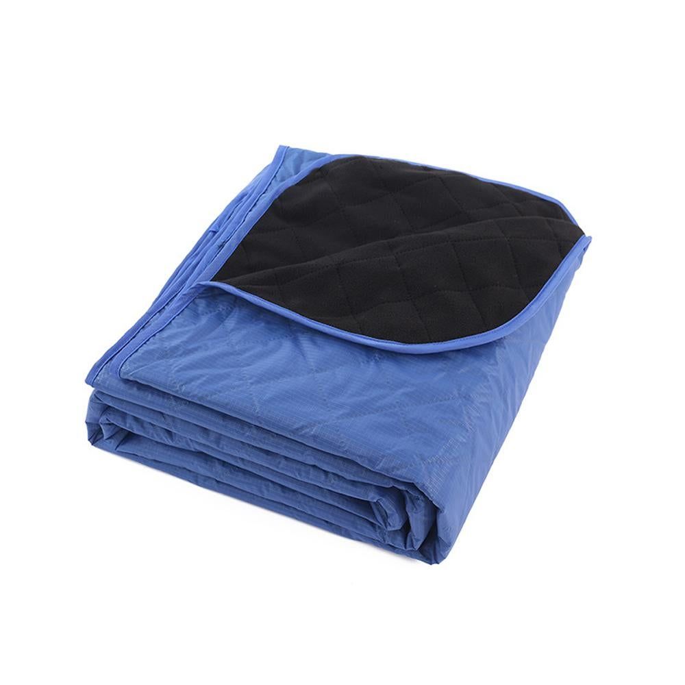 Outdoor Fleece Polyester Camping Blanket Waterproof Thick Portable Picnic Mat Machine Washable-Black
