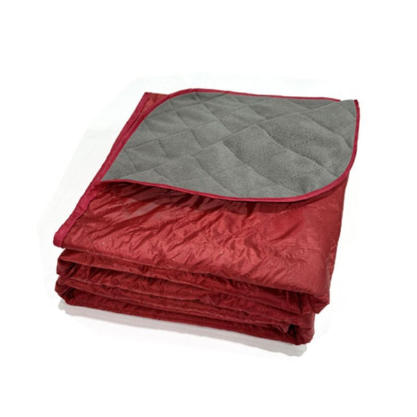 Outdoor Fleece Polyester Camping Blanket Waterproof Thick Portable Picnic Mat Machine Washable-wine red