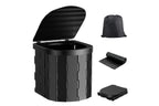 Portable Camping Toilet Folding Toilet for Adults with Lid -Black