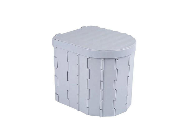 Portable Camping Toilet Folding Toilet for Adults with Lid -Gray