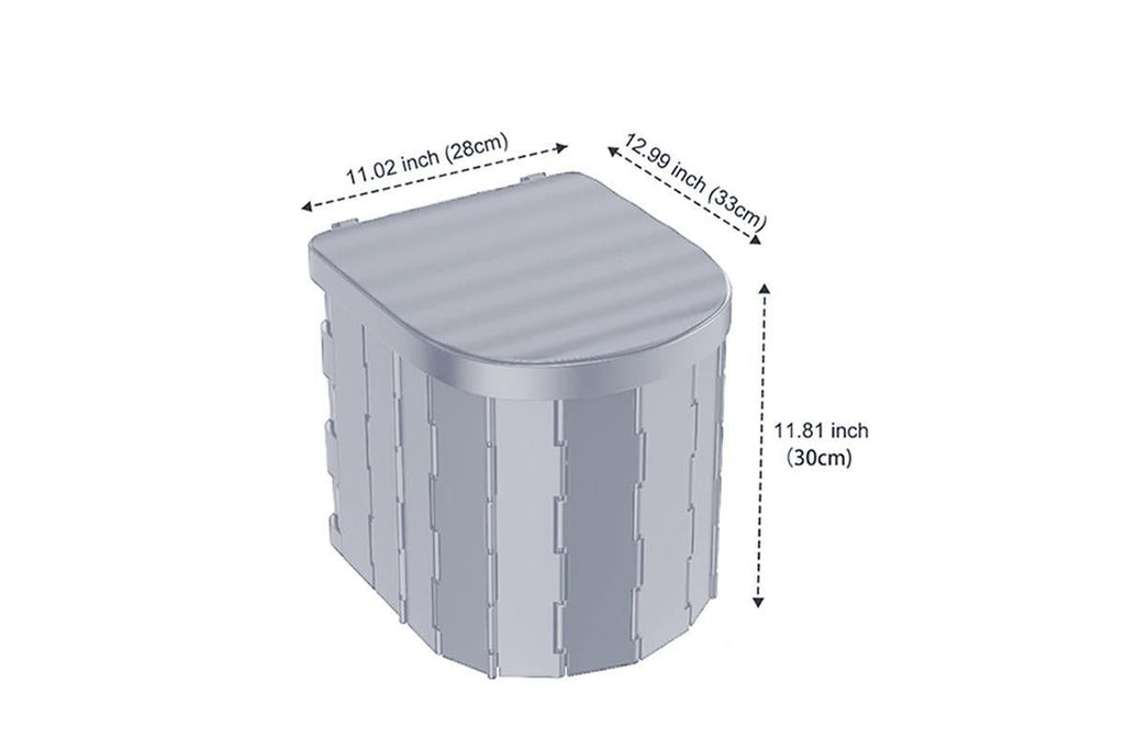 Portable Camping Toilet Folding Toilet for Adults with Lid -Gray