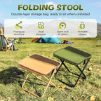 Portable Folding Stool for Hiking Camping and Fishing - Khaki S