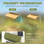 Portable Folding Stool for Hiking Camping and Fishing - Khaki L