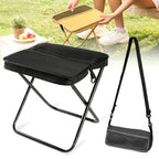 Portable Folding Stool for Hiking Camping and Fishing - Black S