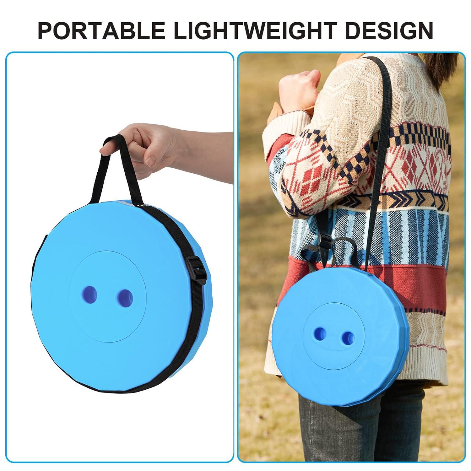 Portable Telescopic Folding Stool Adjustable Height Plastic Camp Chair for Hiking Fishing Colorful