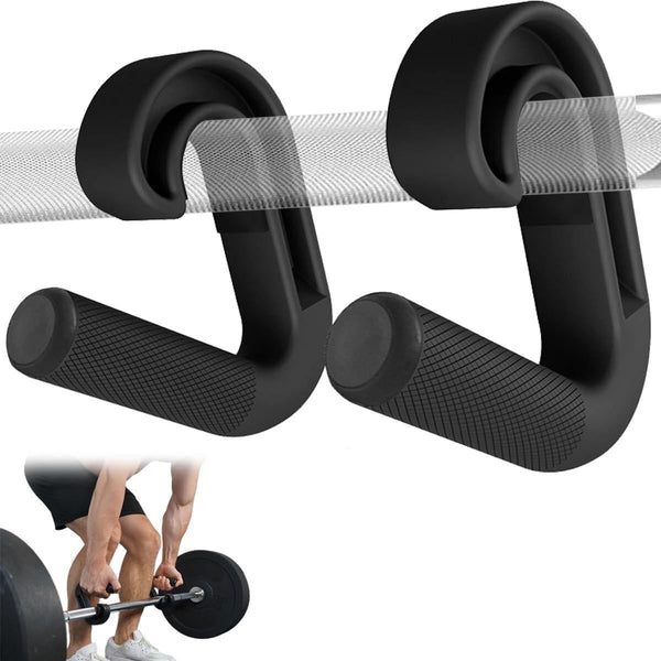 1 Pair Neutral Grip Pull Up Handles Ergonomic 45 90 Degree Barbell Grips Black